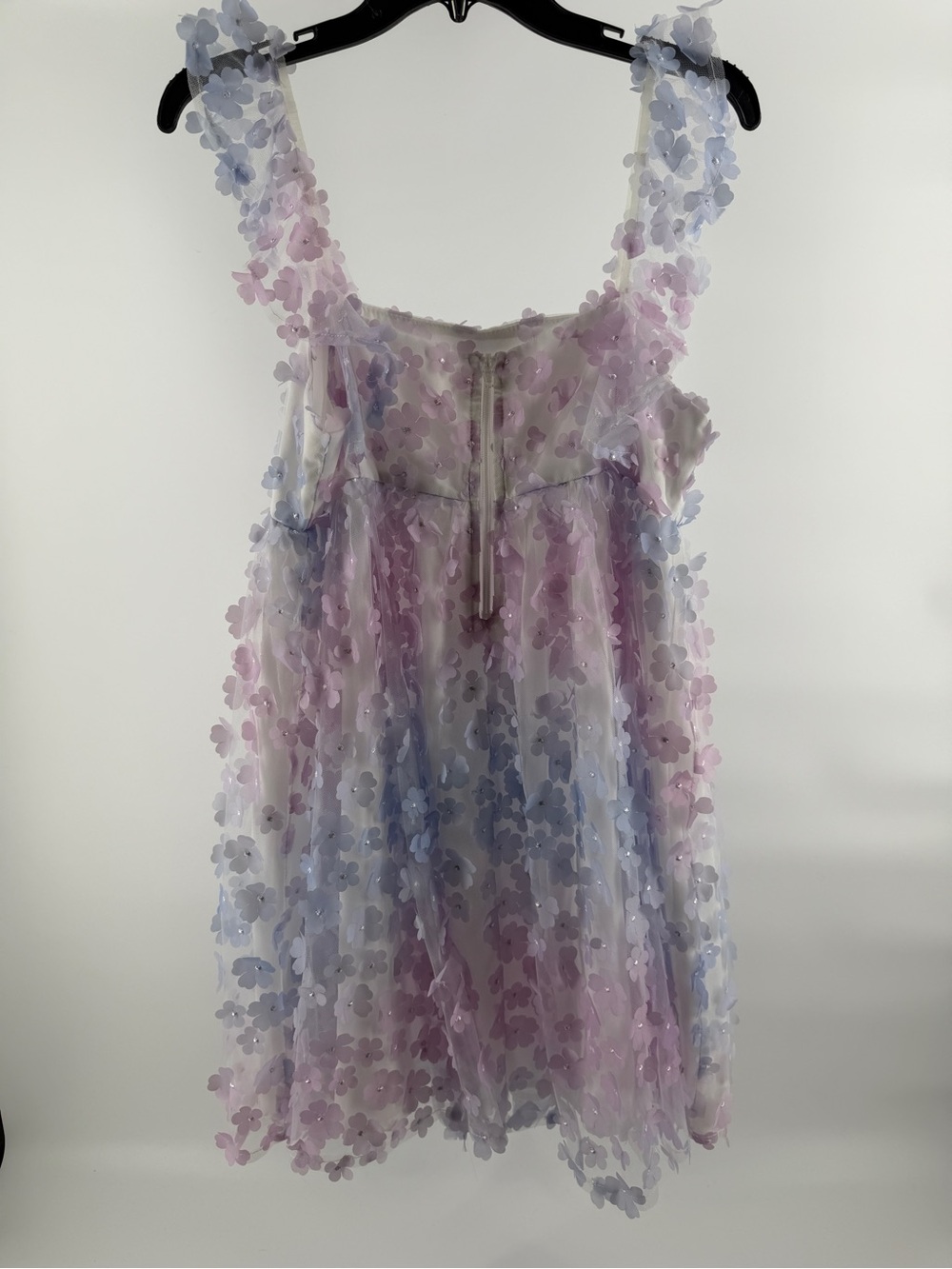 Storia Blue & Purple 3D Petal Babydoll Dress - Picture 9 of 13
